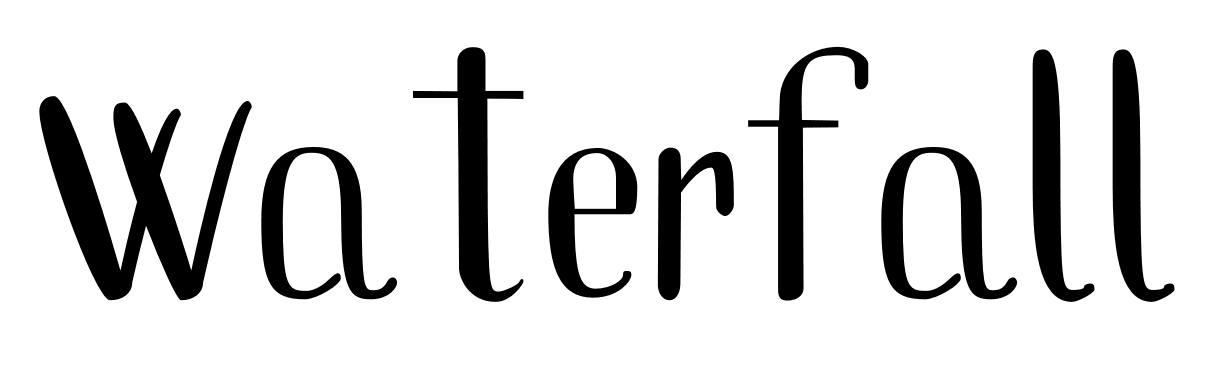 Animation showing the word "Waterfall" with and without kerning